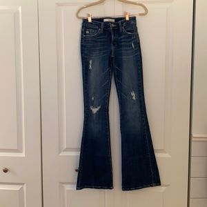 KanCan Blue Flare/Wide Leg Ripped Jeans